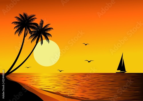 Beautiful beach sunset