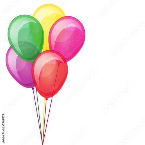 Color balloons floating. Isolated on white. Eps10.