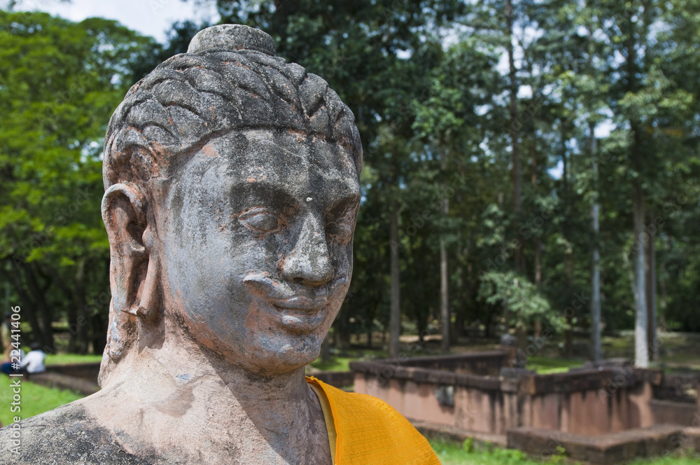 Statue at the Terrace of the Elephants within the Angkor Temples Statue at the Terrace of the Elephants within the Angkor Temples