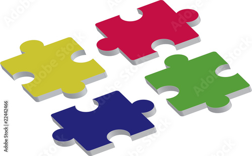 puzzle pieces assembly in 3d