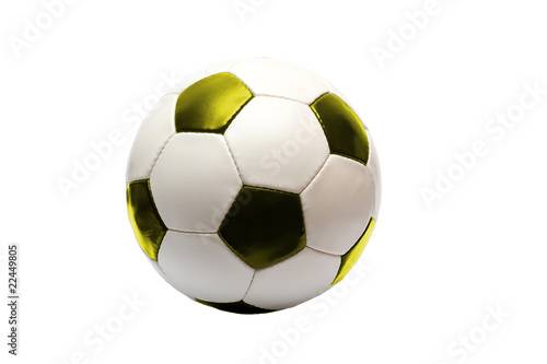 soccer ball with yellow  isolated 