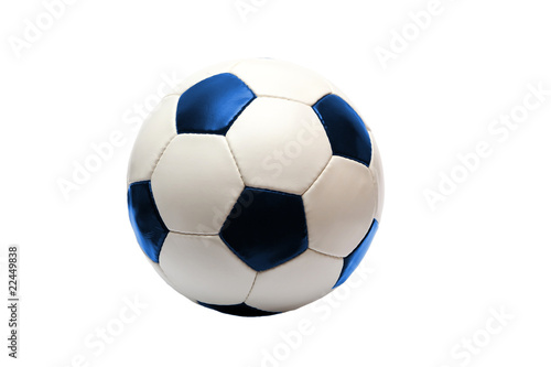 soccer ball with blue (isolated)