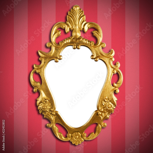 gold vintage metal frame on wall