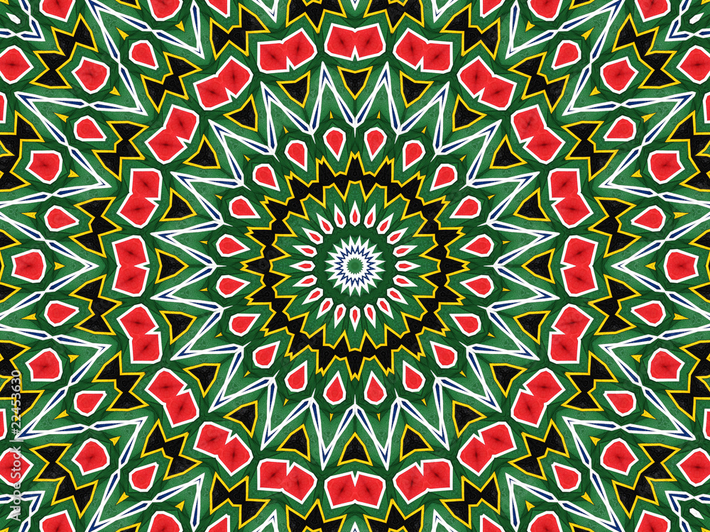 Kaleidoscope of the colours of the flag of South Africa Kaleidoscope of the colours of the flag of South Africa