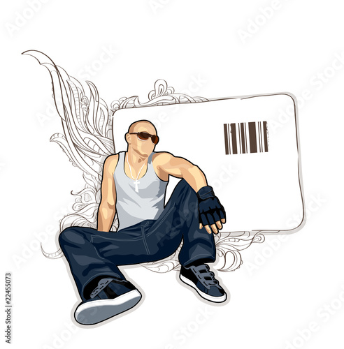 Abstract vector illustration of man