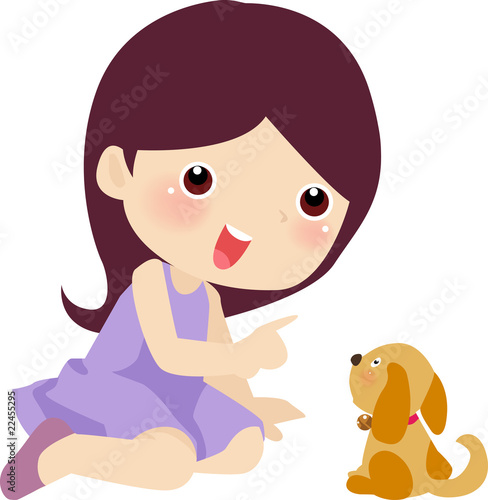 Girl with her pet dog