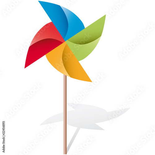 colorful windmill vector origami illustration