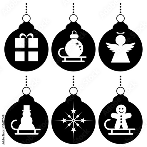 Set Christmas Balls Symbols