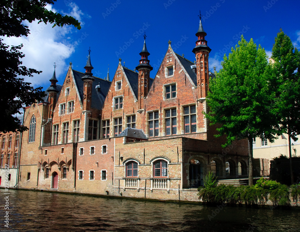 Canal house in Bruges, Belgium