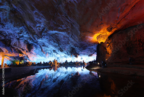 Papier peint reed flute cave crystal palace guilin guangxi china