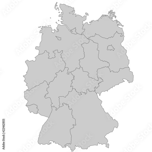 Deutschlandkarte grau