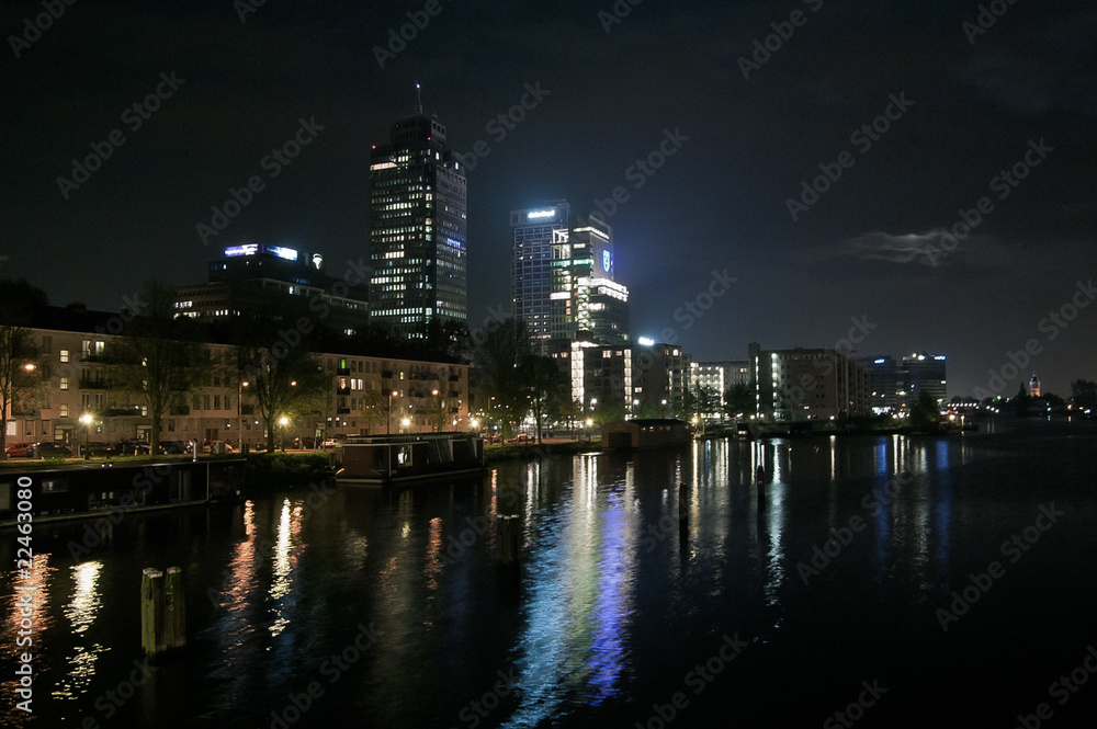 Amsterdam channel by night - Oost-Watergraafsmeer