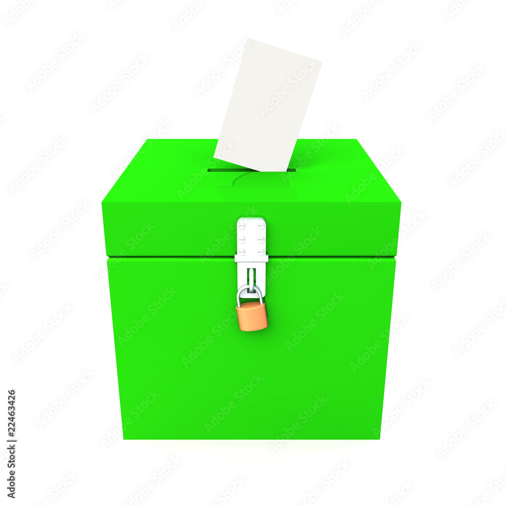 3D - Blanko Wahlurne Grün - Abgeschlossen - 02 3D - Blanko Wahlurne Grün - Abgeschlossen - 02