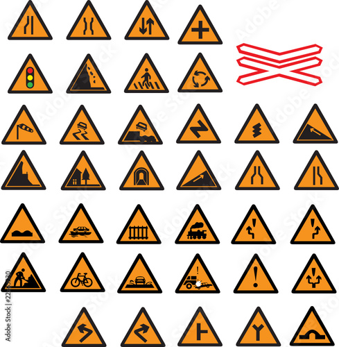 traffic signs group vector illustration