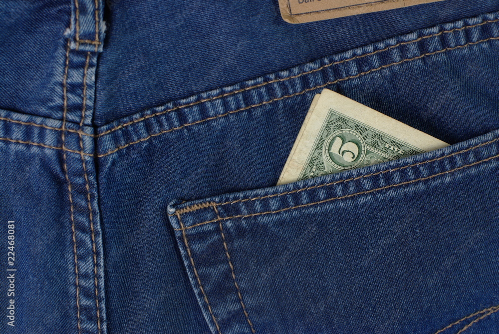 five dollars in blue jeans pocket five dollars in blue jeans pocket