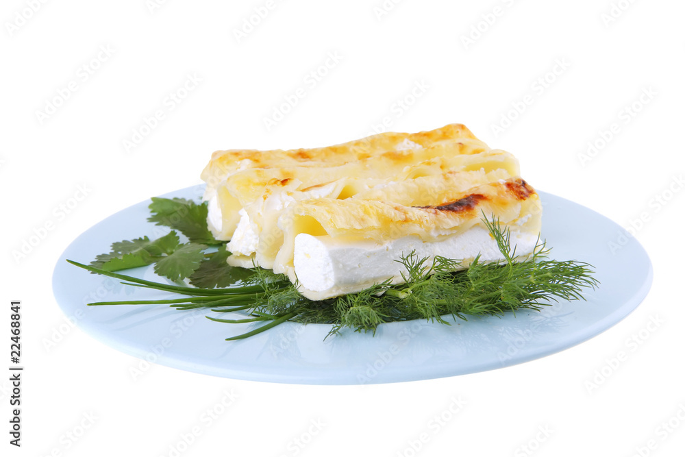 cannelloni served with greenery