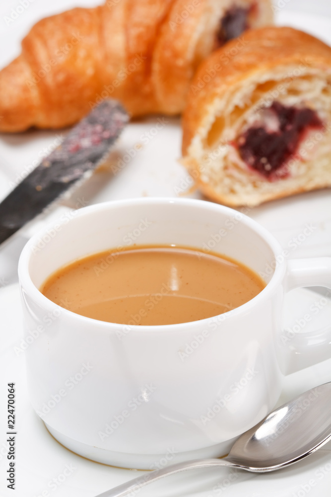 coffee and croissant coffee and croissant