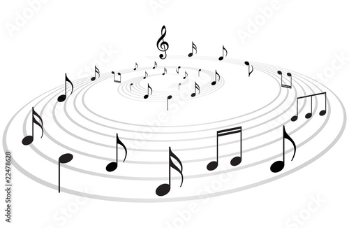 Music notes vector background