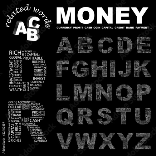 MONEY. Vector letter collection.