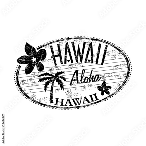 Hawaii grunge rubber stamp