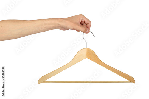 man's hand with hanger