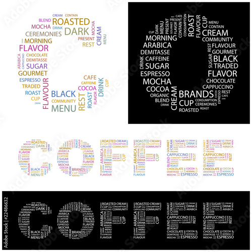 COFFEE. Wordcloud vector illustration.