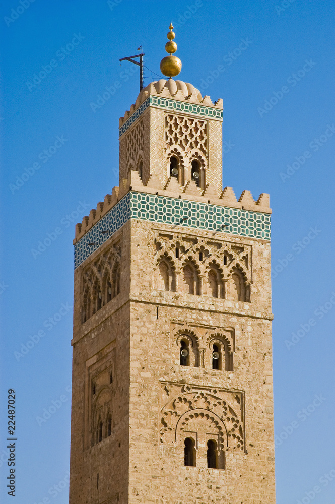 Koutoubia, the largest mosque in Marrakech, Morocco