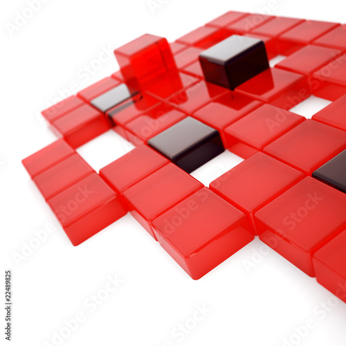 Abstract red and dark glass...