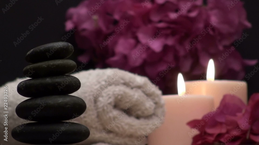 Spa set up with pink bougainvillea - HD Spa set up with pink bougainvillea - HD