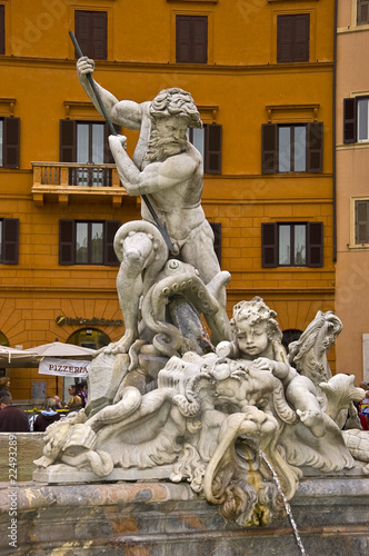 statue of fountain in Piazza Navona, Rome