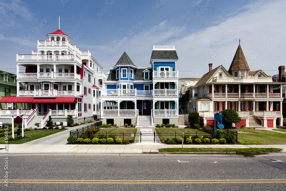 Fototapeta premium Colorful Victorian style houses
