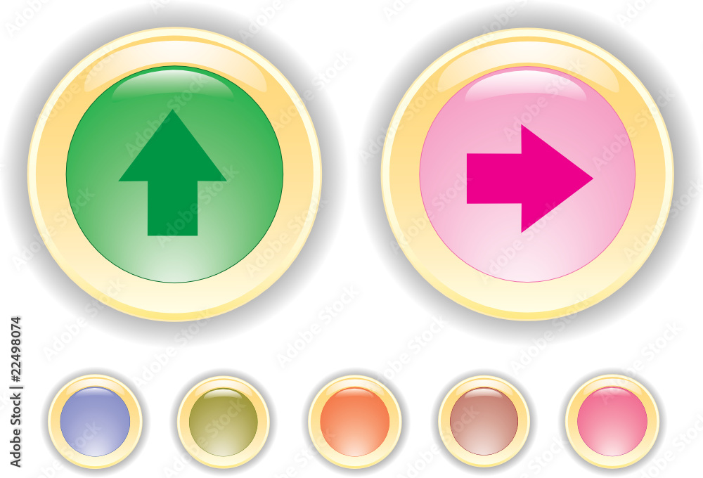 Vector collection buttons with arrow icon Vector collection buttons with arrow icon