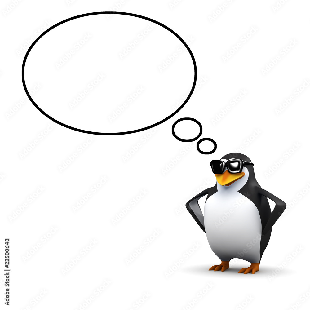 Fototapeta premium 3d Think penguin