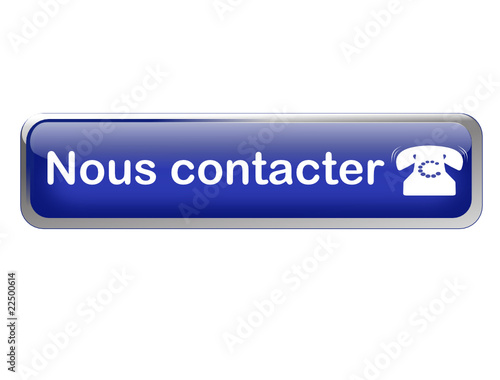 bouton bleu 3d gel rectangle nous contacter téléphone plein