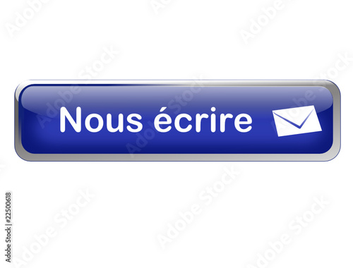 bouton bleu 3d gel rectangle nous écrire enveloppe blanche