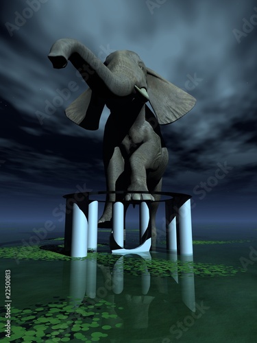 Fototapeta Naklejka Na Ścianę i Meble -  Der Elefant auf dem Schrein