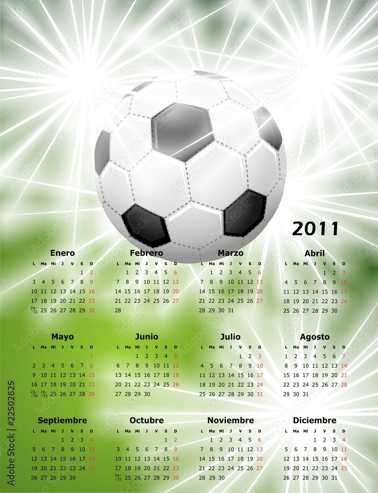 Naklejka premium calendario español 2011