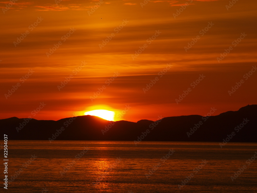 Sonnenuntergan in Norwegen