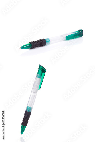 vertical image of plastic pens
