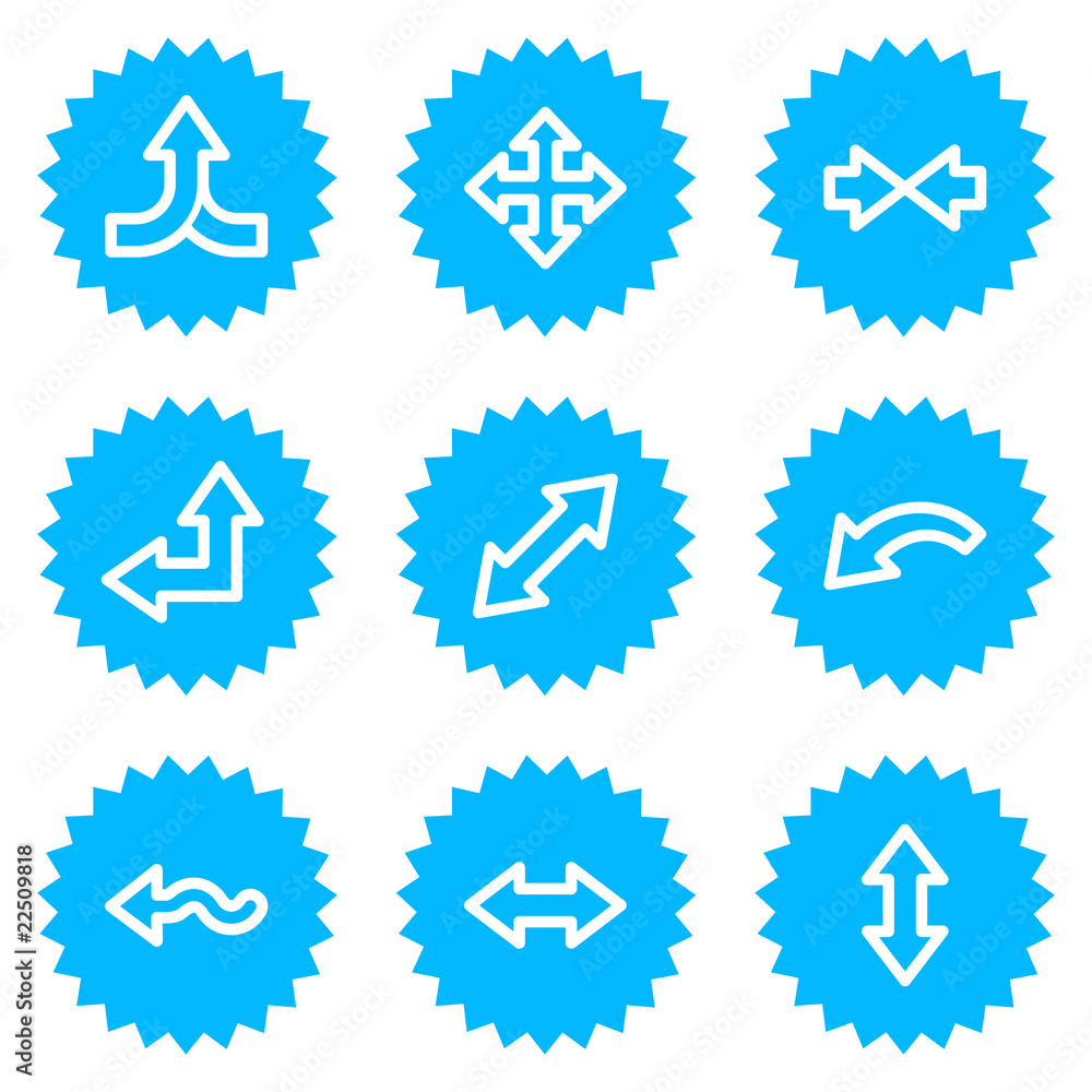 Arrows web icons set 2, blue sticker series Arrows web icons set 2, blue sticker series