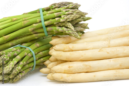 Asparagus white and green bunched