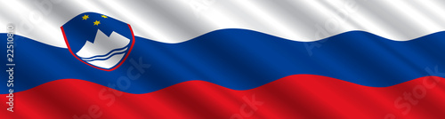 Slovenian Flag in the Wind