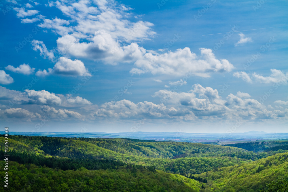 Spring hills with dominant sky Spring hills with dominant sky