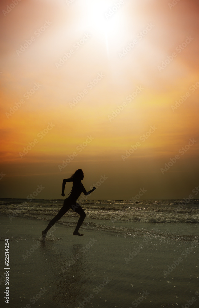 Run in sunset Run in sunset