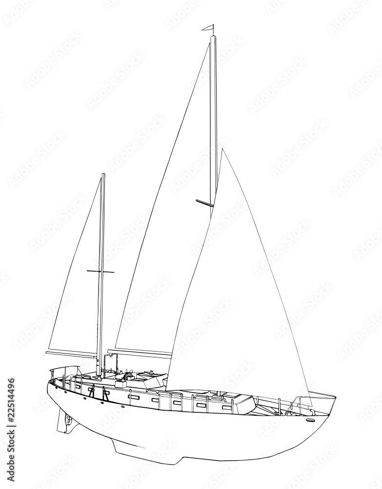 Sailing Boat Vector 01