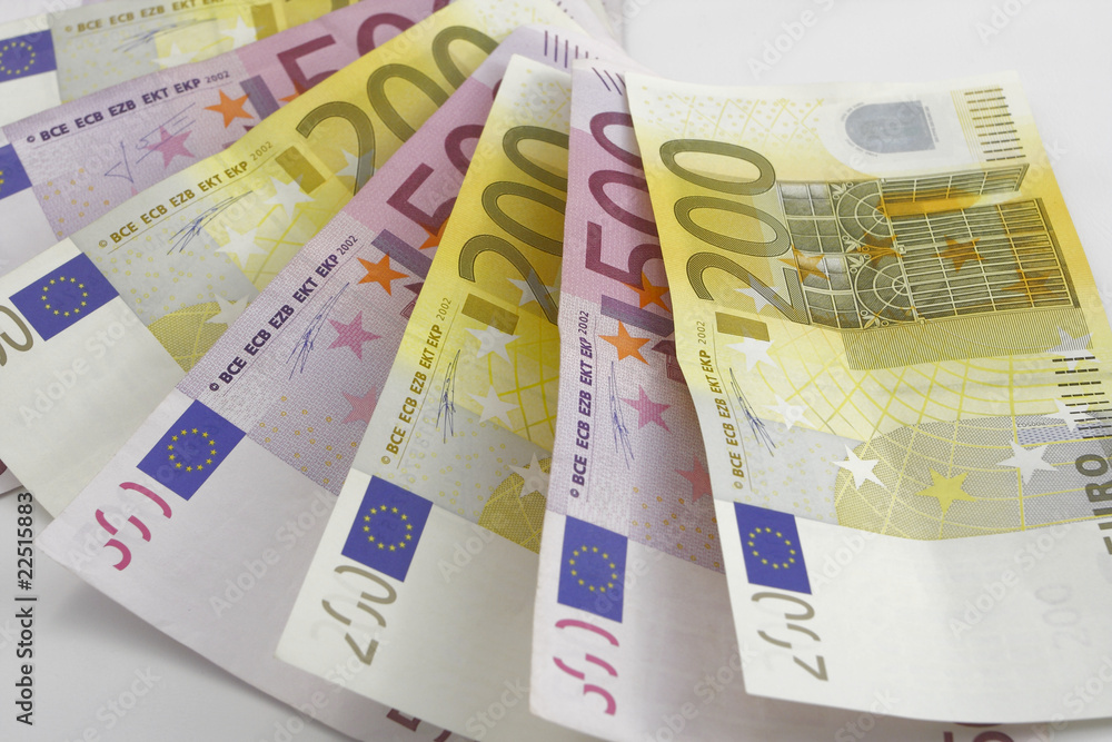 money euro on the white background