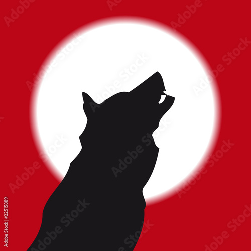 lobo aullando a la luna