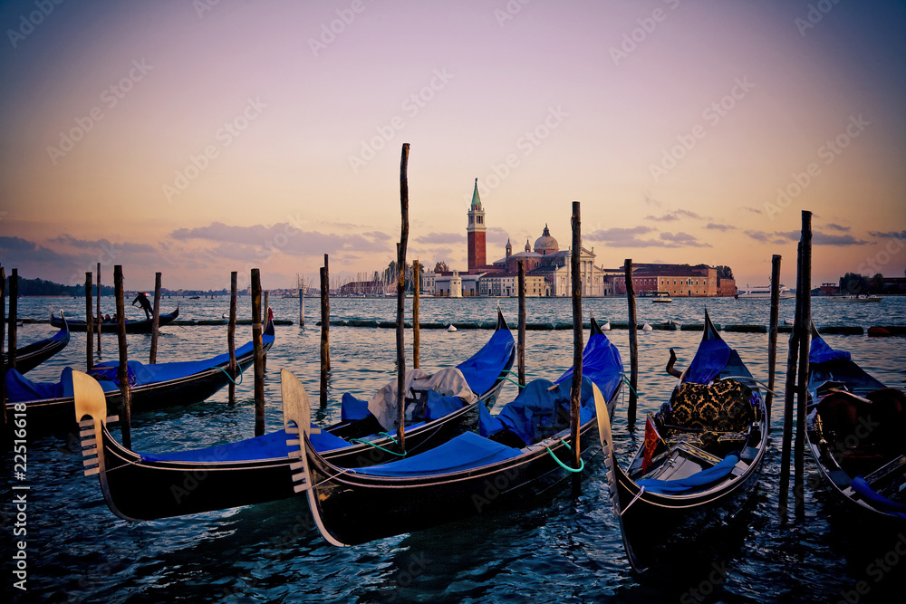 Venetian Gondolas, Venice, Italy