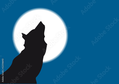 lobo aullando a la luna