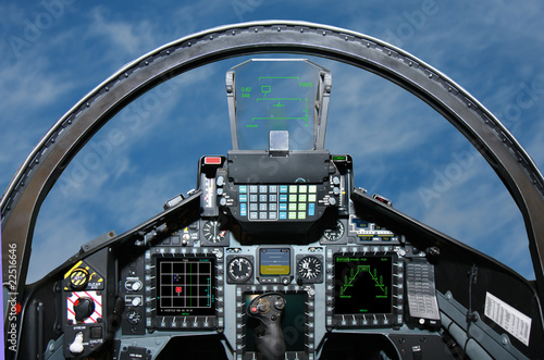 Fototapete Kampfflugzeug-Cockpit